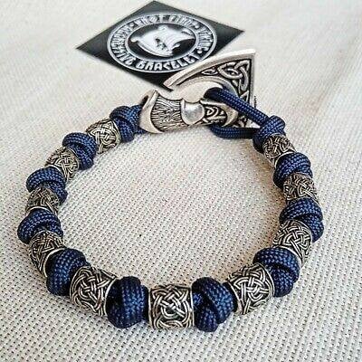Navy Blue nordic bangle. Mens accessory. Viking jewelry. Paracord bracelet.