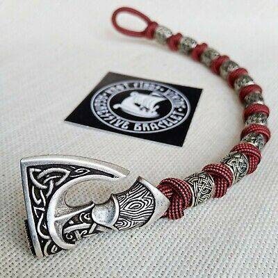 Bloody strip nordic bangle. Mens accessory. Viking jewelry. Paracord bracelet.