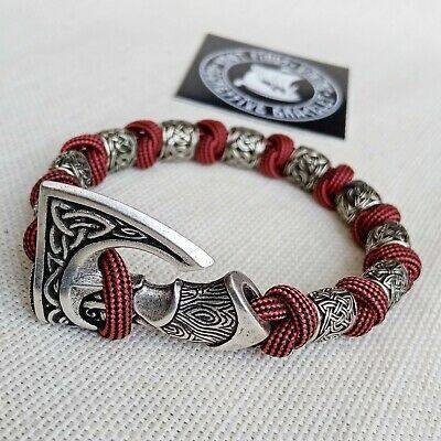 Bloody strip nordic bangle. Mens accessory. Viking jewelry. Paracord bracelet.