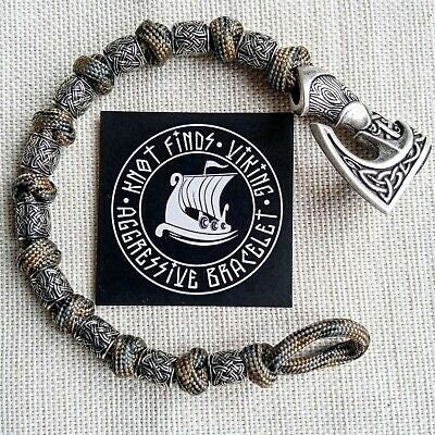 Scandinavian men's bangle. Bracelet with steel beads. Viking jewelry. Luxury accessories.