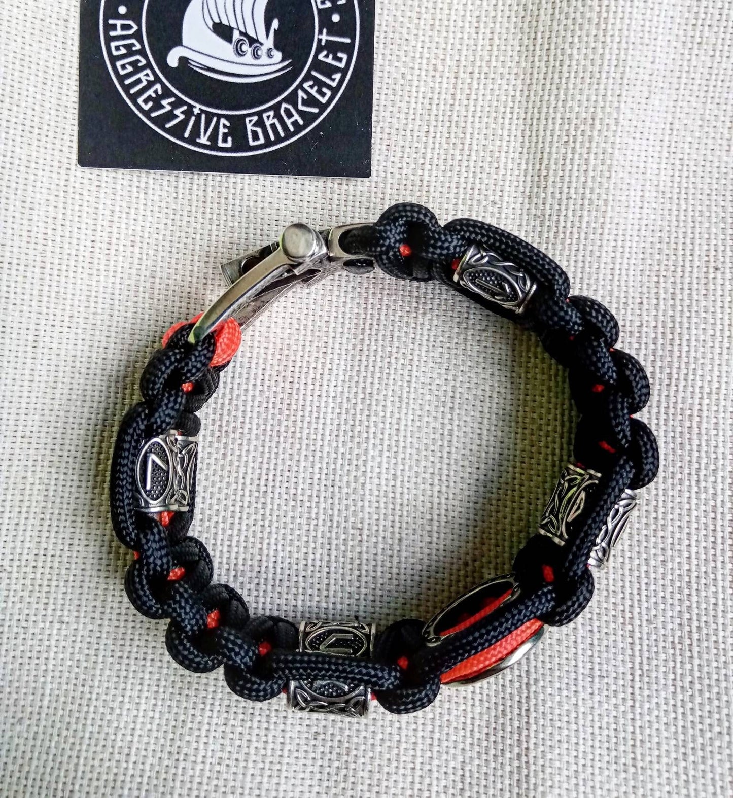 Harley bangle. Biker accessories. Viking paracord bracelet.VALKNUT. Scandinavian jewelry. Mens style.