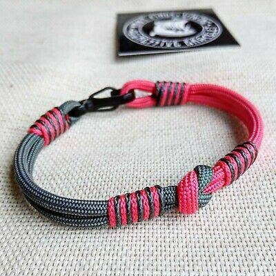 Lady viking. Scandinavian jewelry. Paracord bracelet. Gift for girls. Pink and Gray bangle.