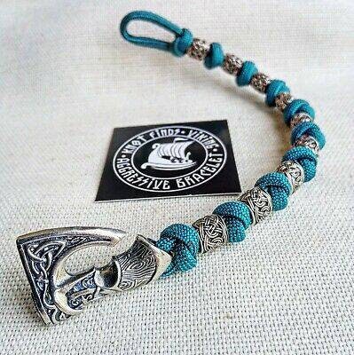 Nordic bangle. Dirty turquoise Scandinavian design. Fashion accessory. Viking jewelry. Paracord bracelet.