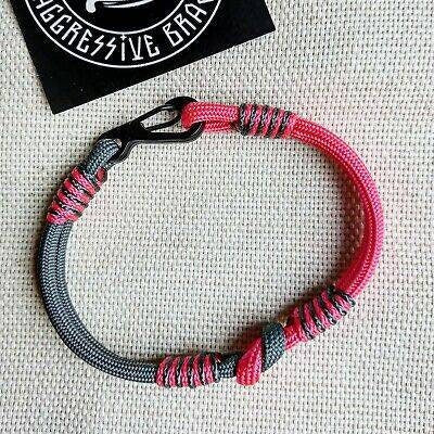 Lady viking. Scandinavian jewelry. Paracord bracelet. Gift for girls. Pink and Gray bangle.
