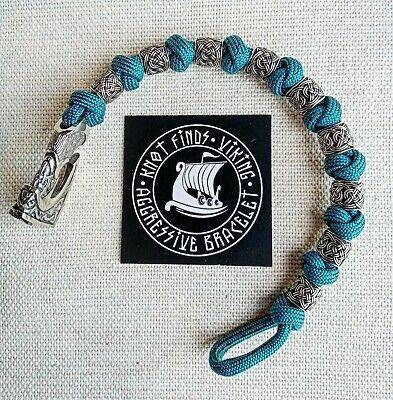 Nordic bangle. Dirty turquoise Scandinavian design. Fashion accessory. Viking jewelry. Paracord bracelet.