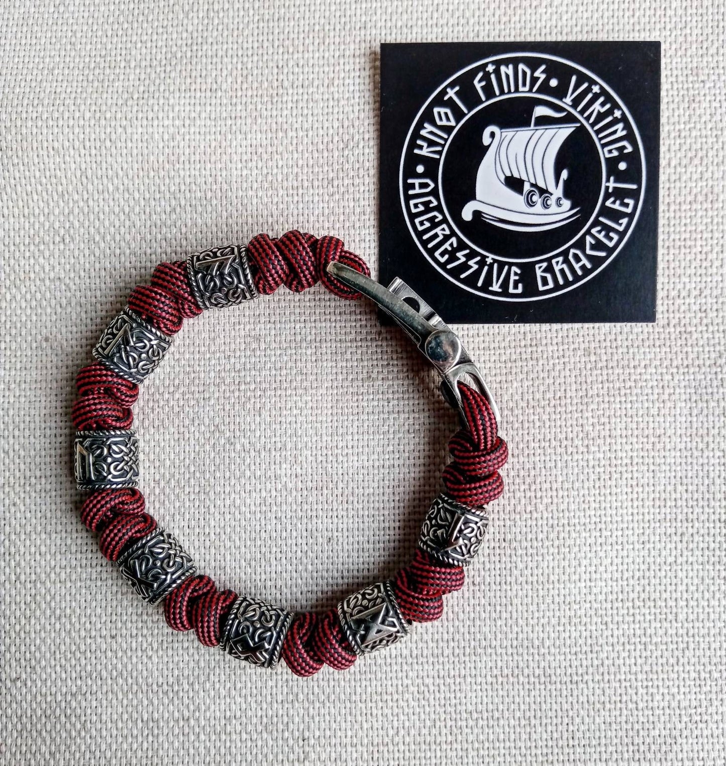 Runic Paracord bangle. Mens bracelet. Viking jewelry. Nordic style.