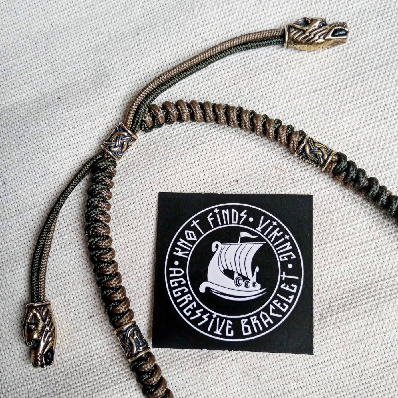 Runic necklace. Paracord jewelry. Viking style. Mens accessories. Thor's Hammer pendant.