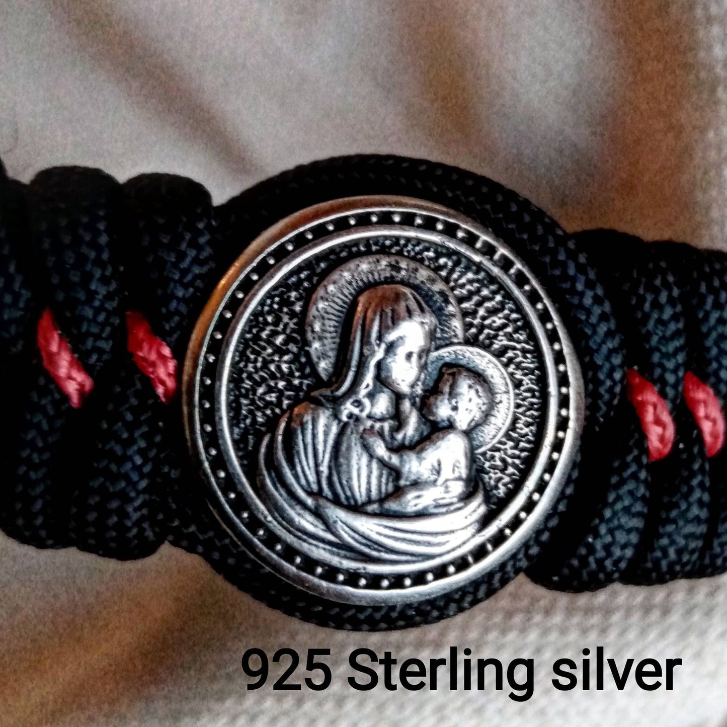 Religious protective amulet. Jesus Christ, Saint Nicholas, Virgin Mary. Silver 925 Sterling. Luxury Easter gift.