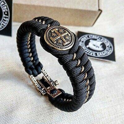 Jerusalem cross, Paracord bracelet, men's accessories.