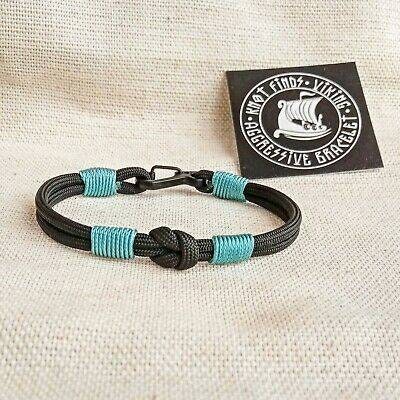 Thin skydiving bracelet made of paracord and carbine for men. Sky style. Extreme durable.