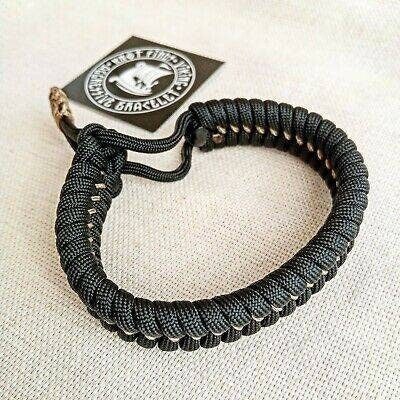 Hunter black bracelet. Unloading camping bangle made of Mad Max paracord, Army style, a great gift for men.
