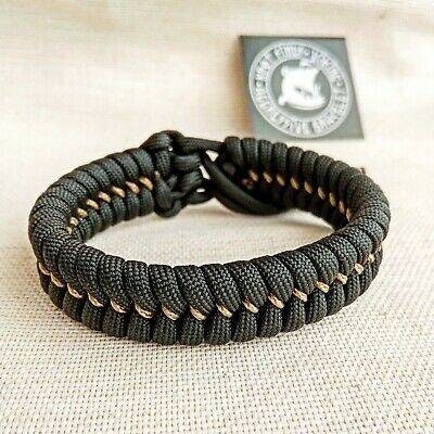 Hunter black bracelet. Unloading camping bangle made of Mad Max paracord, Army style, a great gift for men.