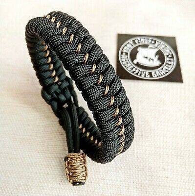 Hunter black bracelet. Unloading camping bangle made of Mad Max paracord, Army style, a great gift for men.
