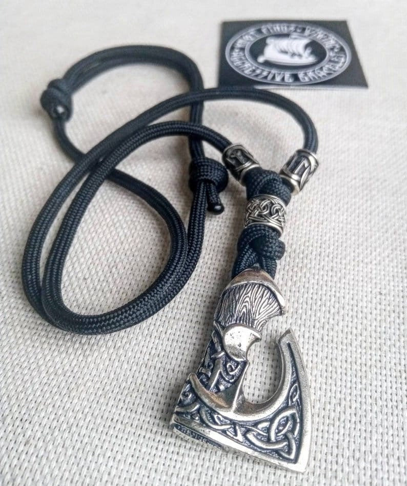 Ukrainian store. Instruction for the weaving paracord necklace. Viking jewelry.