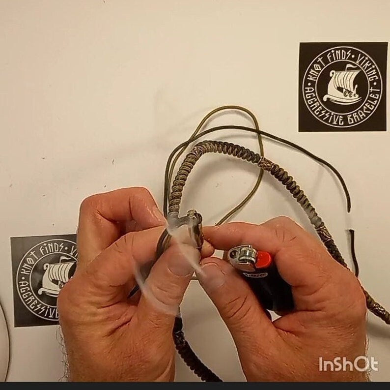 Runic necklace with pendant Thor's Hammer. Tutorial weaving. Instruction for weaving paracord necklace. Viking jewelry.