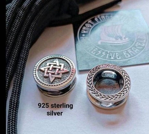 925 Sterling Silver Round Bead SVAROG SQUARE Bead for Bracelet Viking Jewelry Men's Accessory. Original author's products.