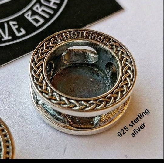 925 Sterling Silver Round Bead SVAROG SQUARE Bead for Bracelet Viking Jewelry Men's Accessory. Original author's products.