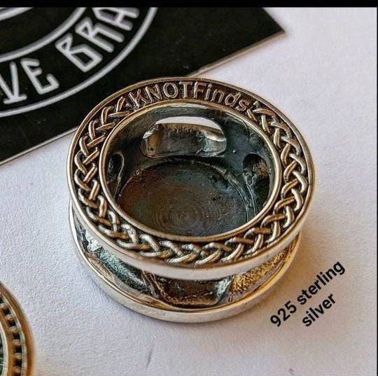 925 Sterling Silver Round Bead SVAROG Bead for Bracelet Viking Jewelry Men's Accessory. Original author's products.