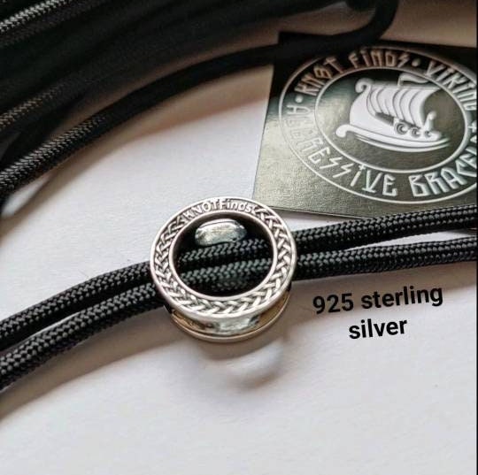 925 Sterling Silver Round Bead SVAROG Bead for Bracelet Viking Jewelry Men's Accessory. Original author's products.