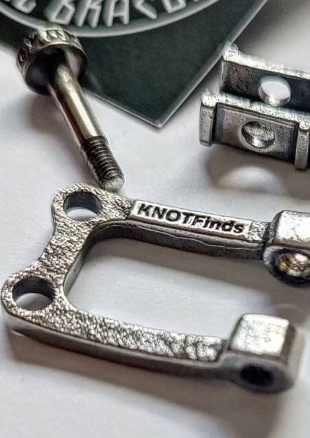 Bracelet steel lock. Paracord Buckles, Viking-style paracord beads. Viking jewelry, manual casting.