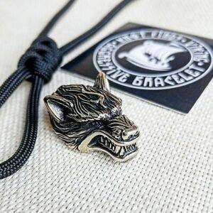 Wolf steel beads for paracord bracelet. Wolf head. Viking jewelry. Scandinavian Wolf. Bracelet for brutality men.