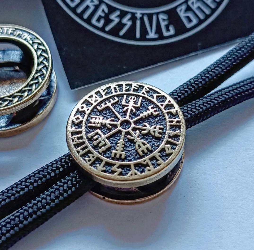 VEGVISIR brass Round Bead Bead for Bracelet Viking Jewelry Men's Accessory. Viking compass.