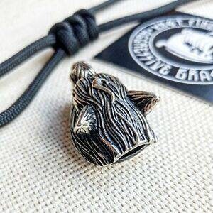 Wolf steel beads for paracord bracelet. Wolf head. Viking jewelry. Scandinavian Wolf. Bracelet for brutality men.