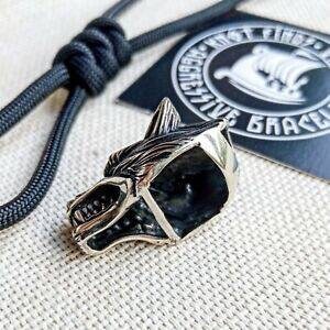 Wolf steel beads for paracord bracelet. Wolf head. Viking jewelry. Scandinavian Wolf. Bracelet for brutality men.