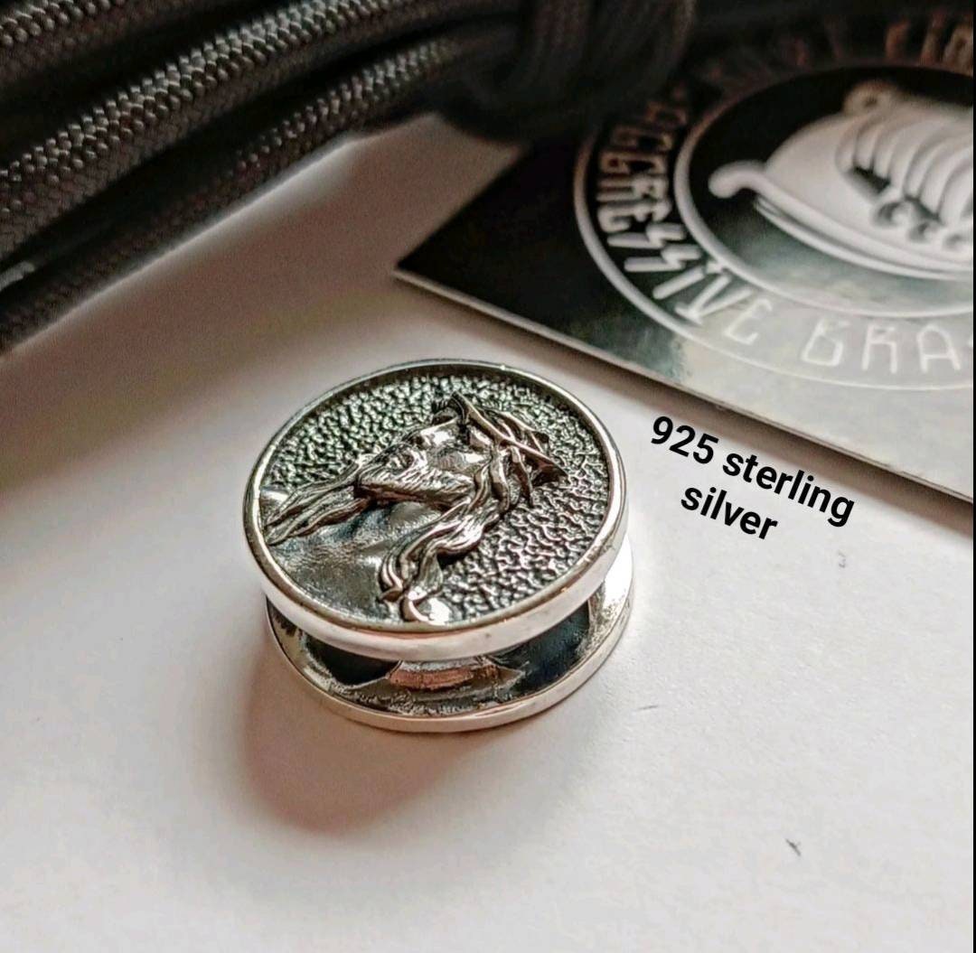 Jesus Christ symbol. 925 Sterling Silver Round Bead. Bead for Bracelet. Religious Accessory. Easter holidays.