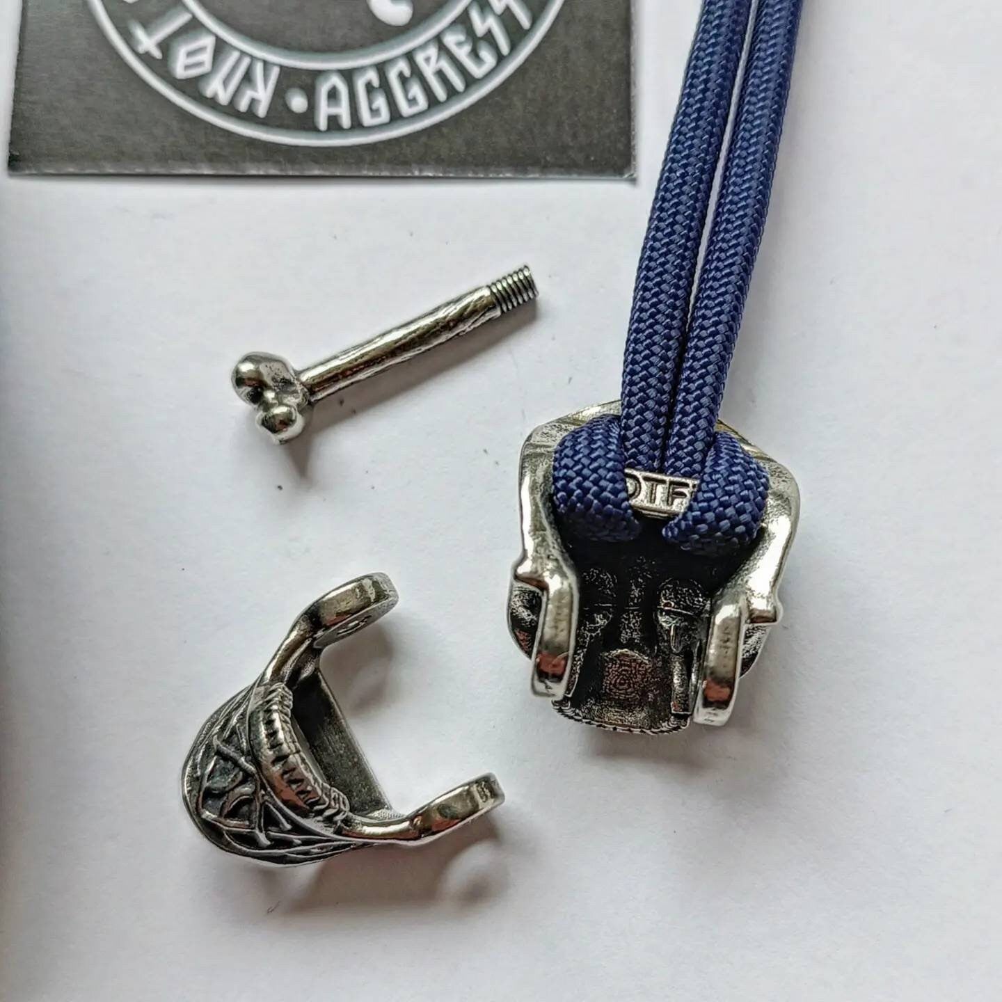 Steel SKULL shackle. Beads for paracord weaving, viking style. viking jewelry, skull symbol.