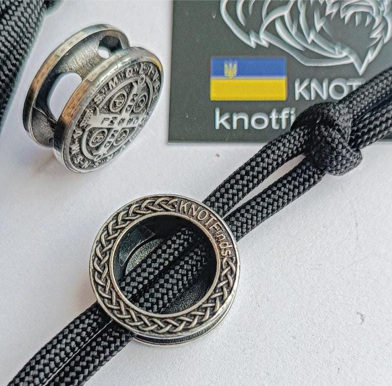 Saint Benedict Medal Bead for Paracord Bracelet | Catholic Protection Charm | Stainless Steel | Ships from USA