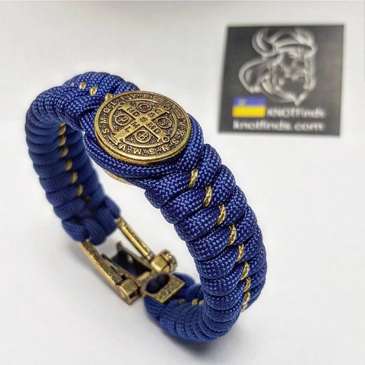 Saint Benedict Paracord Bracelet – Christian Protection Jewelry for Men & Women – Exorcist Bracelet – Handmade Religious Gift