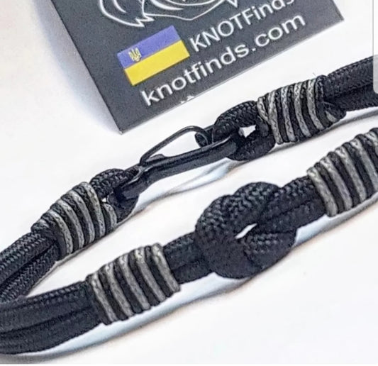 Black Prince Paracord Bracelet with Carabiner | Handcrafted Viking Bracelet Unisex | Personalized Gift for Him or Her | Biker Bracelet | Waterproof