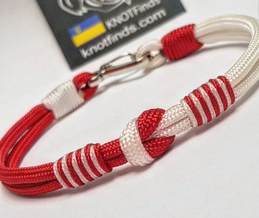 Handmade Polish Paracord Bracelet – Thin Military Carabiner Bracelet | Poland Flag | Waterproof Survival Rope Bracelet for Men and Women