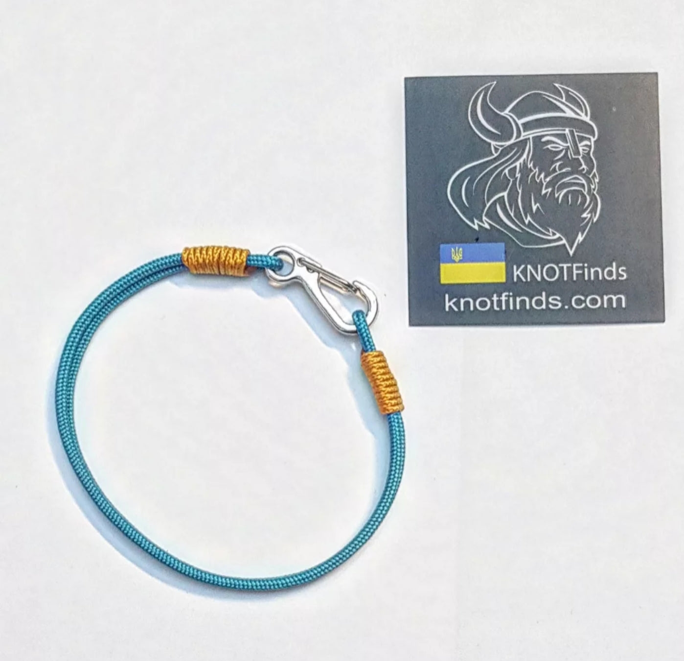 Skyline Paracord Bracelet – Sky Blue & Gold Minimalist Nautical Bracelet, Unisex Waterproof Microcord Accessory, Handmade Gift for Men Women