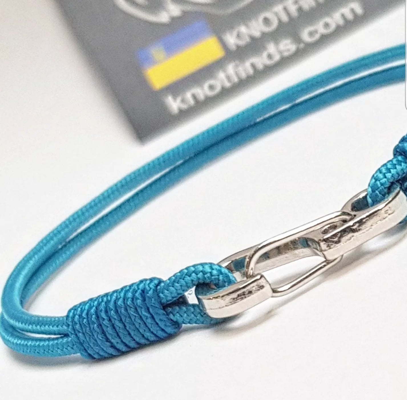 Skyline Solo – Ultra-Thin Sky Blue Paracord Bracelet | Minimalist Microcord Amulet