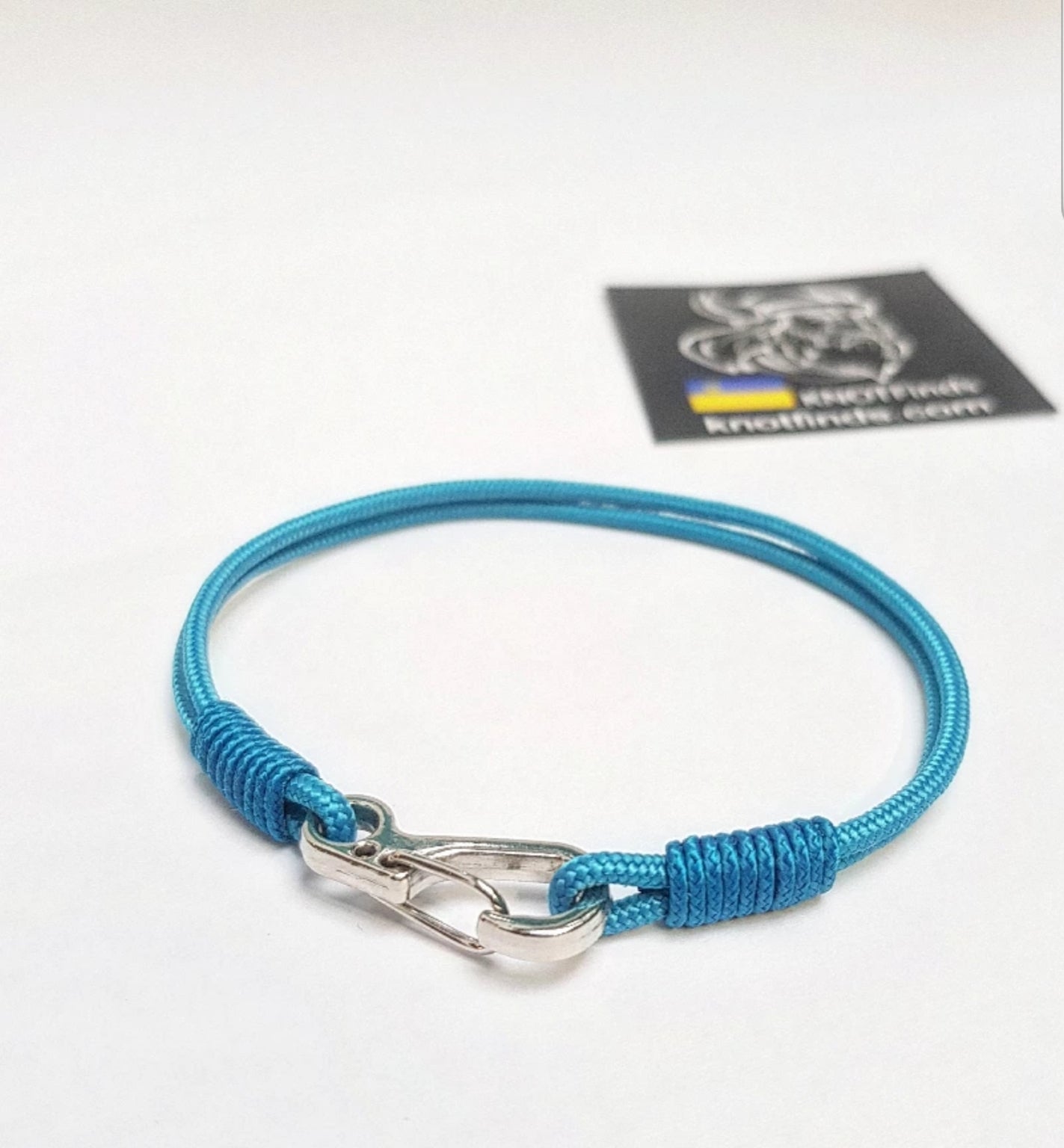Skyline Solo – Ultra-Thin Sky Blue Paracord Bracelet | Minimalist Microcord Amulet
