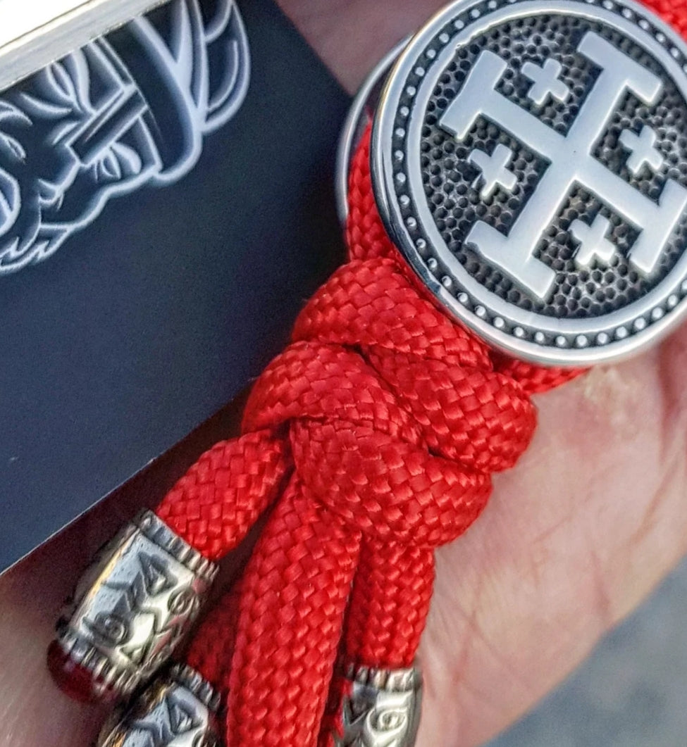 Handcrafted Stainless Steel Pilgrim’s Cross Keychain – Symbol of Path, Protection & Inner Vow
