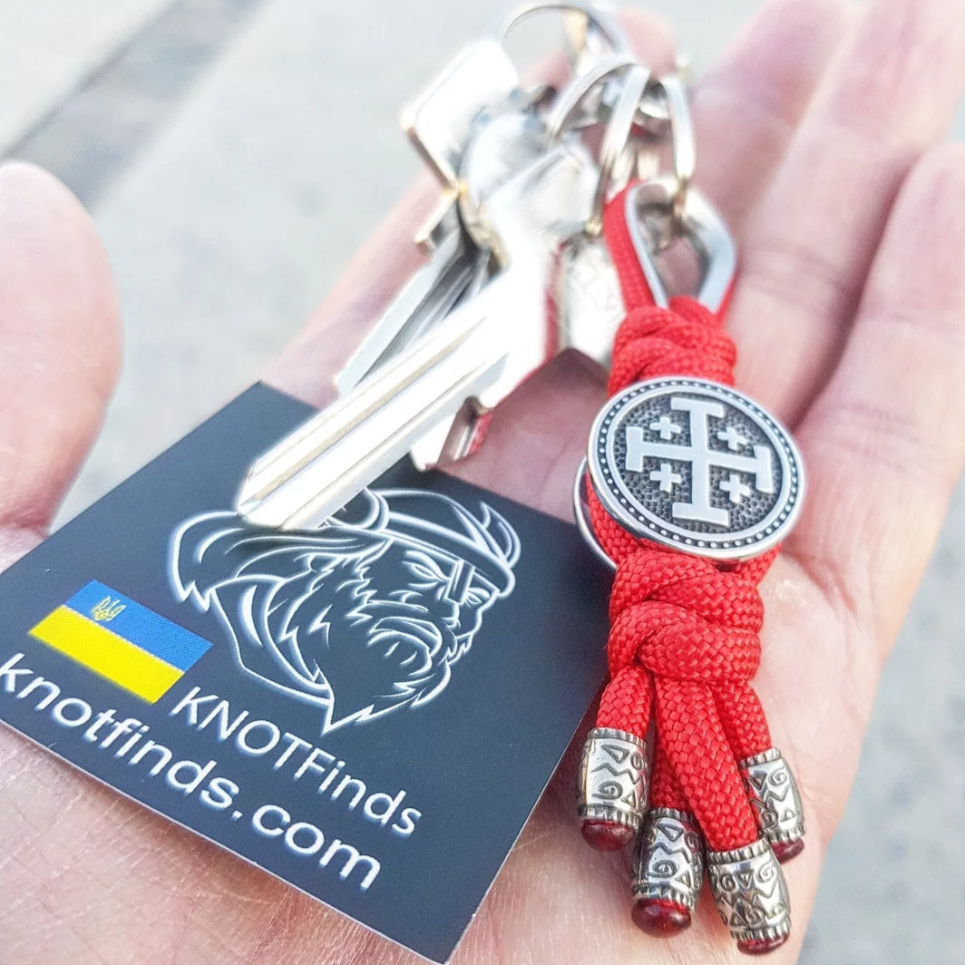 Handcrafted Stainless Steel Pilgrim’s Cross Keychain – Symbol of Path, Protection & Inner Vow