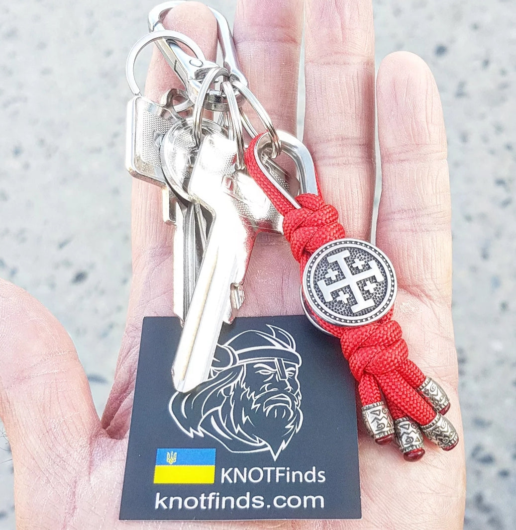 Handcrafted Stainless Steel Pilgrim’s Cross Keychain – Symbol of Path, Protection & Inner Vow