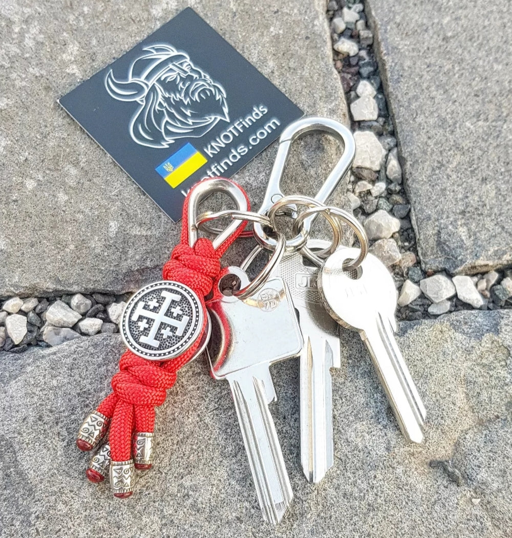 Handcrafted Stainless Steel Pilgrim’s Cross Keychain – Symbol of Path, Protection & Inner Vow