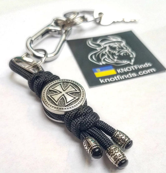 Templar Cross Keychain • Handcrafted Stainless Steel Amulet • Knight’s Oath Relic • Symbol of Path, Protection & Inner Strength