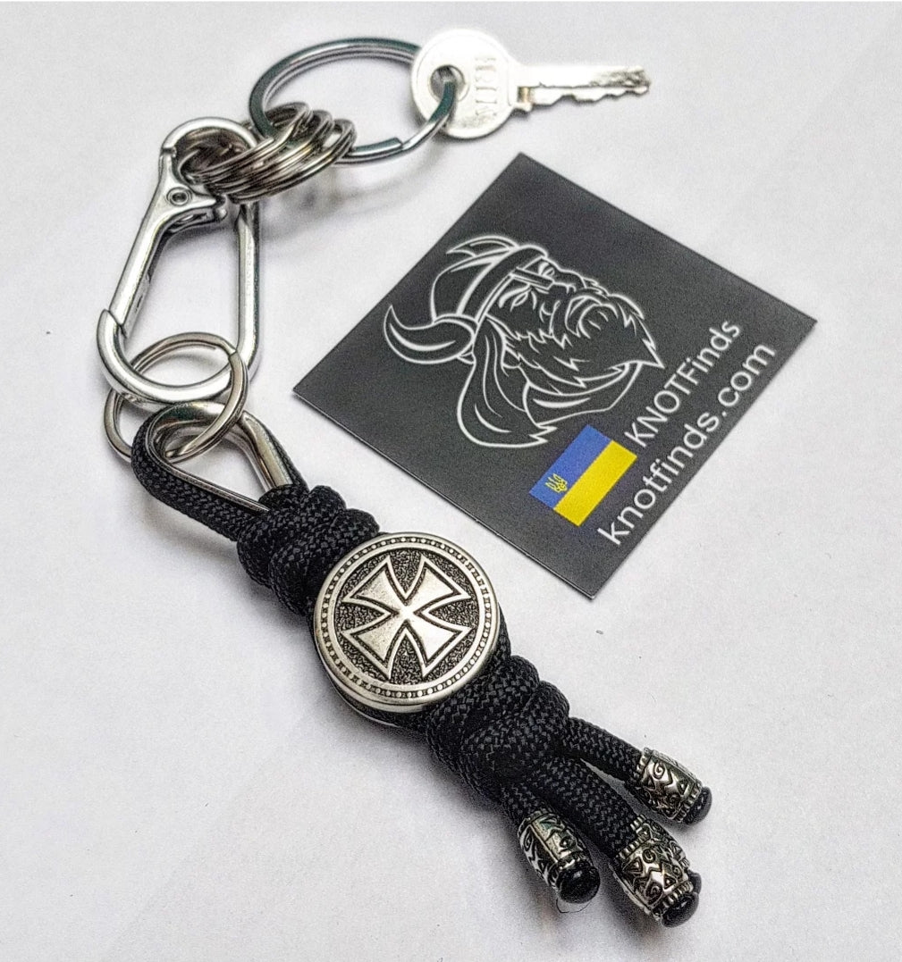 Templar Cross Keychain • Handcrafted Stainless Steel Amulet • Knight’s Oath Relic • Symbol of Path, Protection & Inner Strength