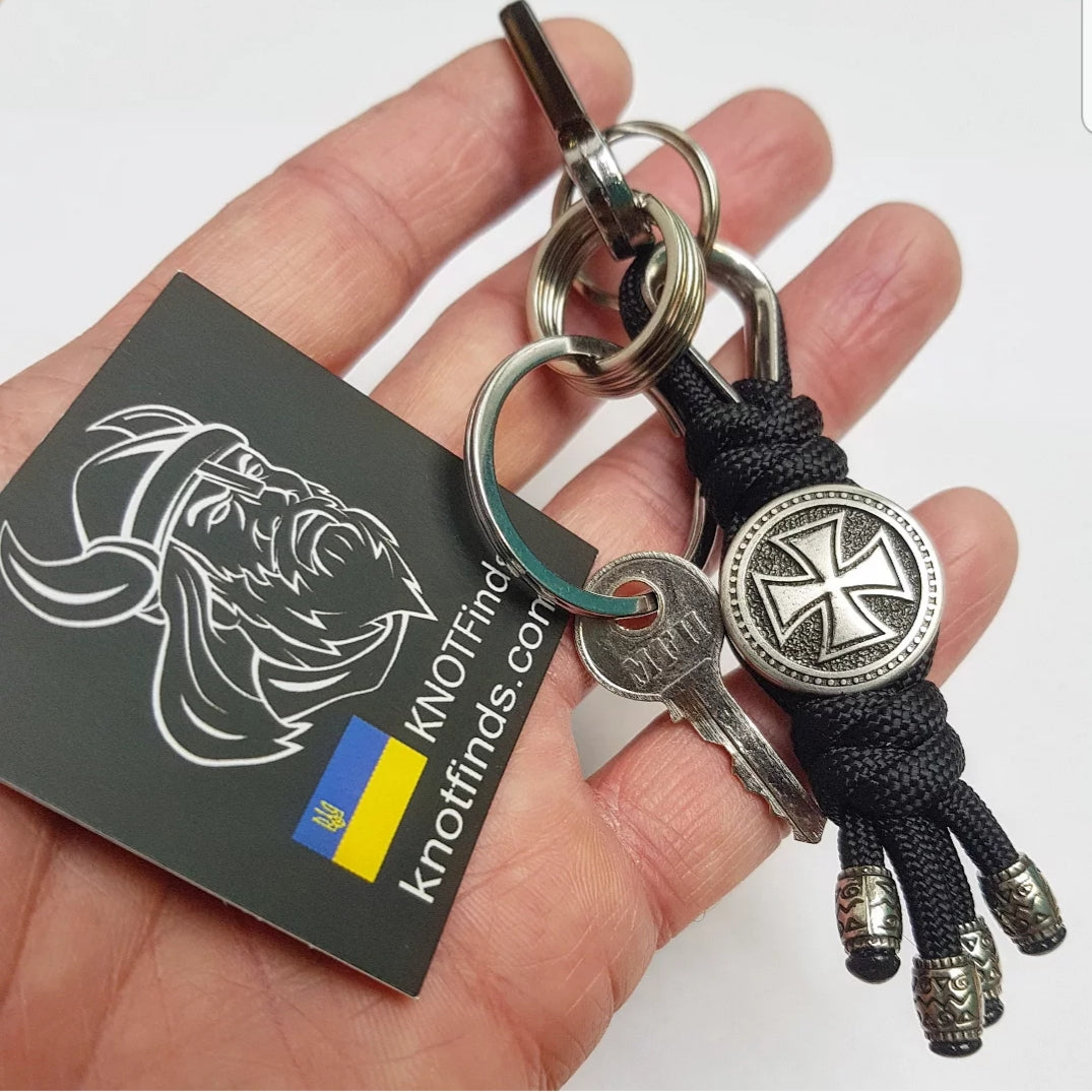 Templar Cross Keychain • Handcrafted Stainless Steel Amulet • Knight’s Oath Relic • Symbol of Path, Protection & Inner Strength