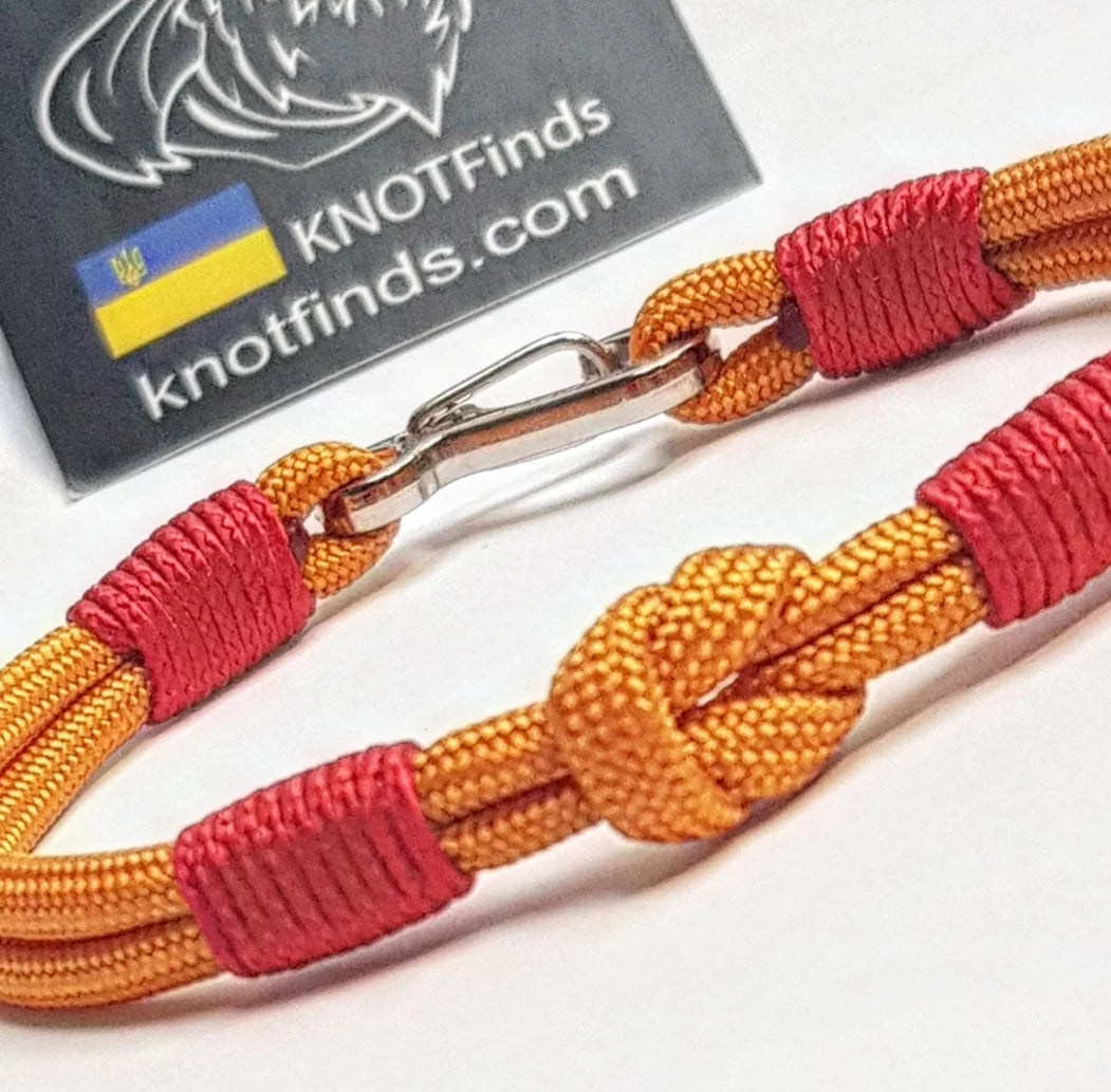 Sun Ember Knot Bracelet for Men | Gold Paracord Knot Bracelet | Symbolic Cord Jewelry | Minimal Tactical Bracelet | Gift for Him