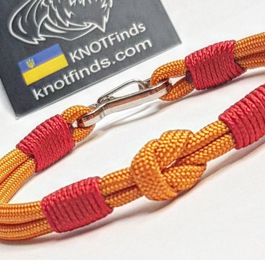 Sun Ember Knot Bracelet for Men | Gold Paracord Knot Bracelet | Symbolic Cord Jewelry | Minimal Tactical Bracelet | Gift for Him