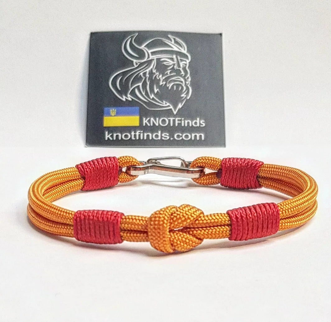 Sun Ember Knot Bracelet for Men | Gold Paracord Knot Bracelet | Symbolic Cord Jewelry | Minimal Tactical Bracelet | Gift for Him