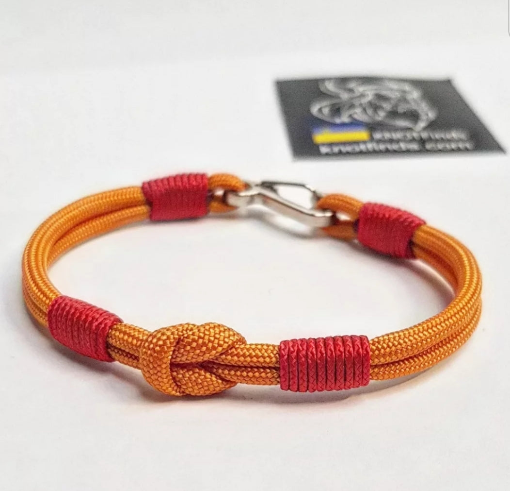 Sun Ember Knot Bracelet for Men | Gold Paracord Knot Bracelet | Symbolic Cord Jewelry | Minimal Tactical Bracelet | Gift for Him