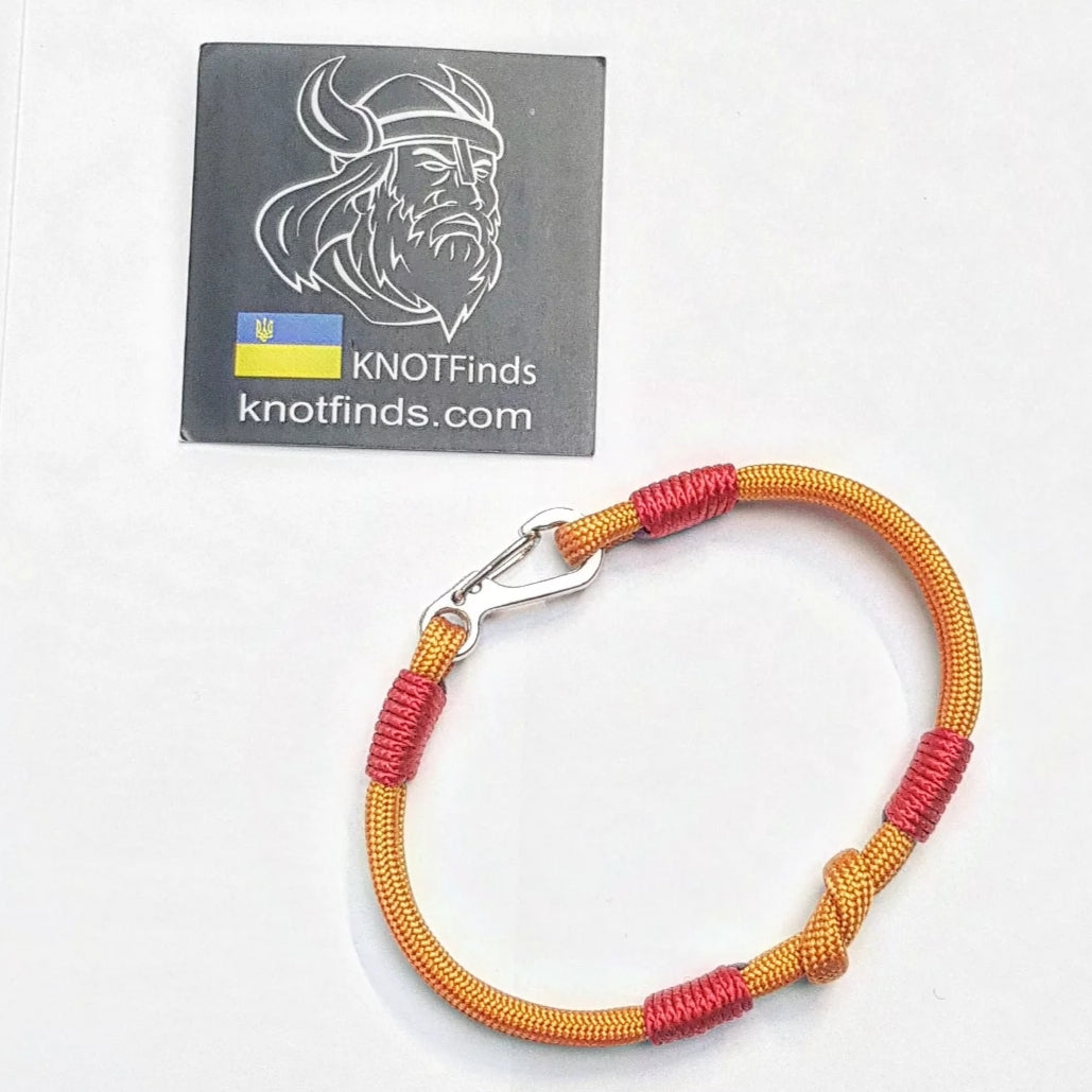 Sun Ember Knot Bracelet for Men | Gold Paracord Knot Bracelet | Symbolic Cord Jewelry | Minimal Tactical Bracelet | Gift for Him