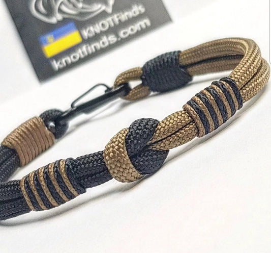 Urban Rugged Premium Paracord Bracelet – Mens Two Tone 550 Cord Bracelet, Graphite Sand Wristband, Tactical Minimalist Gift for Him